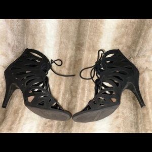 Christian Siriano Black Lace Up Heels